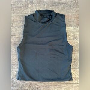 Black Sleeveless Turtleneck Top